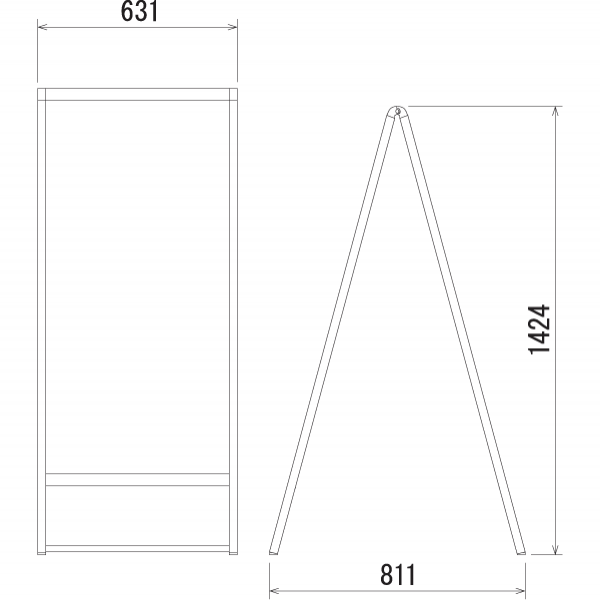 A型スタンド看板240-8の寸法図