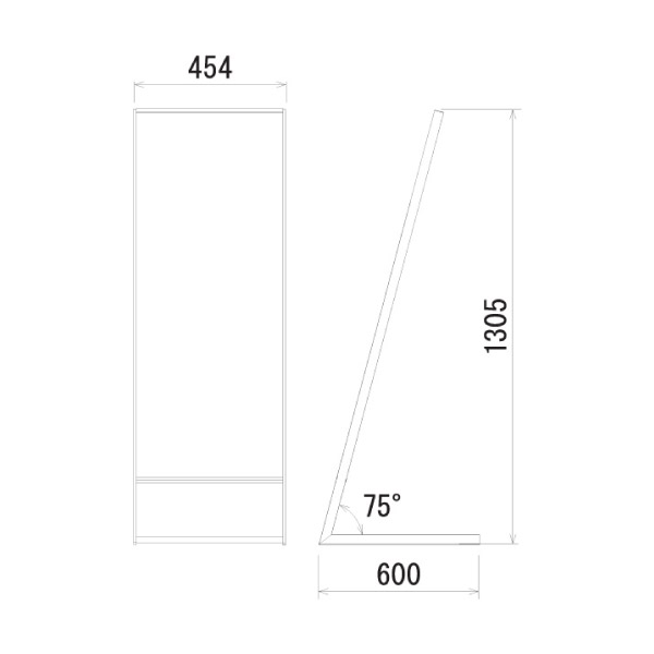 L型スタンド看板263-2の寸法図
