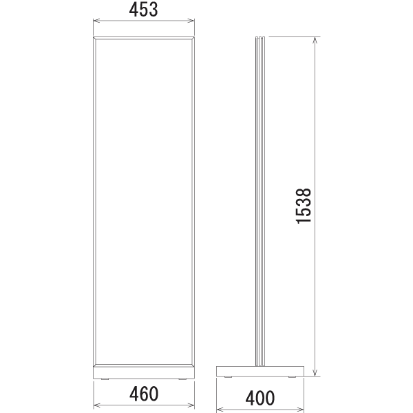 タワーサイン258-3の寸法図