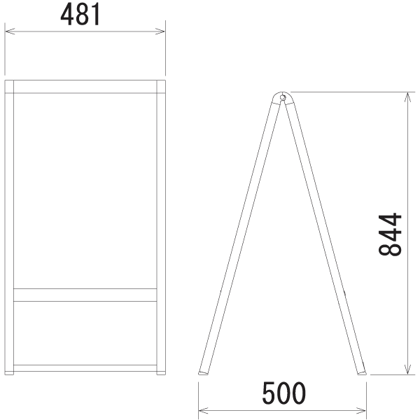 A型スタンド看板240-4の寸法図