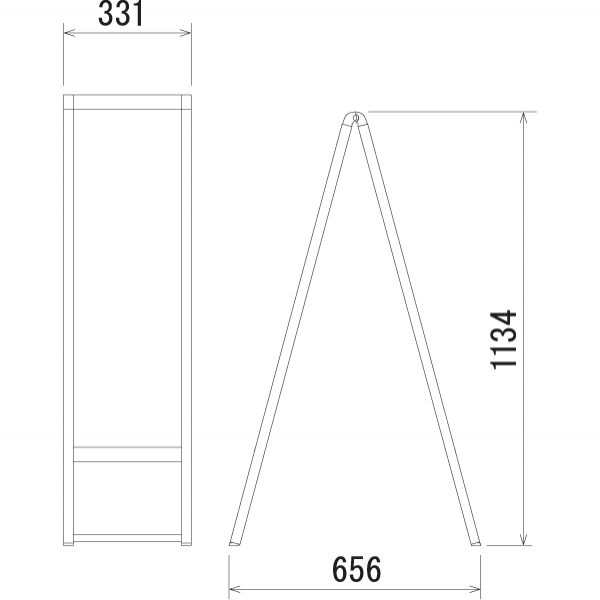A型スタンド看板240-5の寸法図