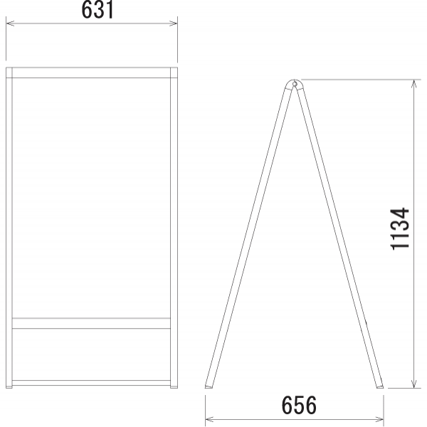 A型スタンド看板240-7の寸法図