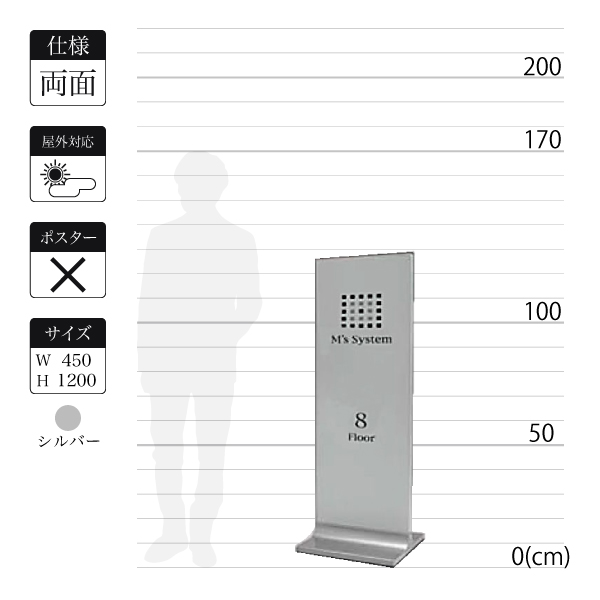 T型看板256-1は面板寸法450×1200mm