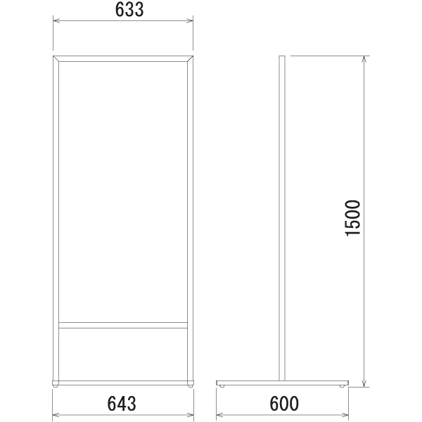 T型看板244-4の寸法図