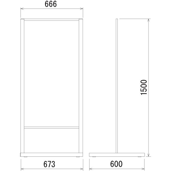 立て看板T型260-4の寸法図